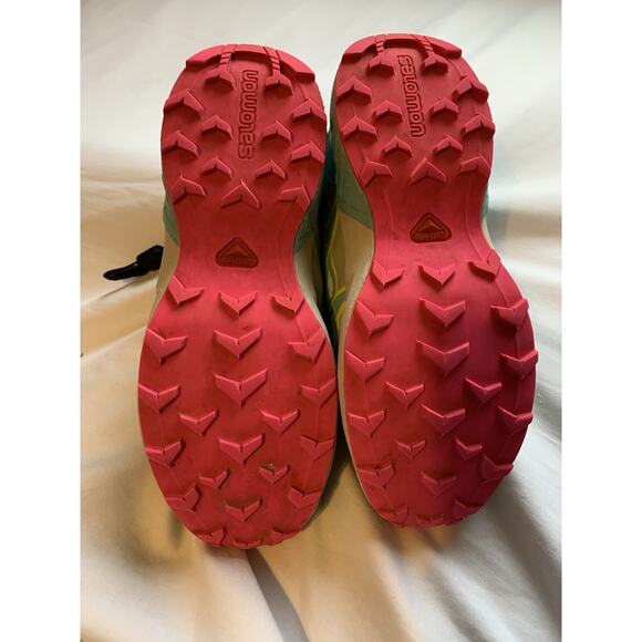Women’s Salomon Speedcross Trail Running Shoes Size 4 Blue Pink Grippy - Picture 6 of 7